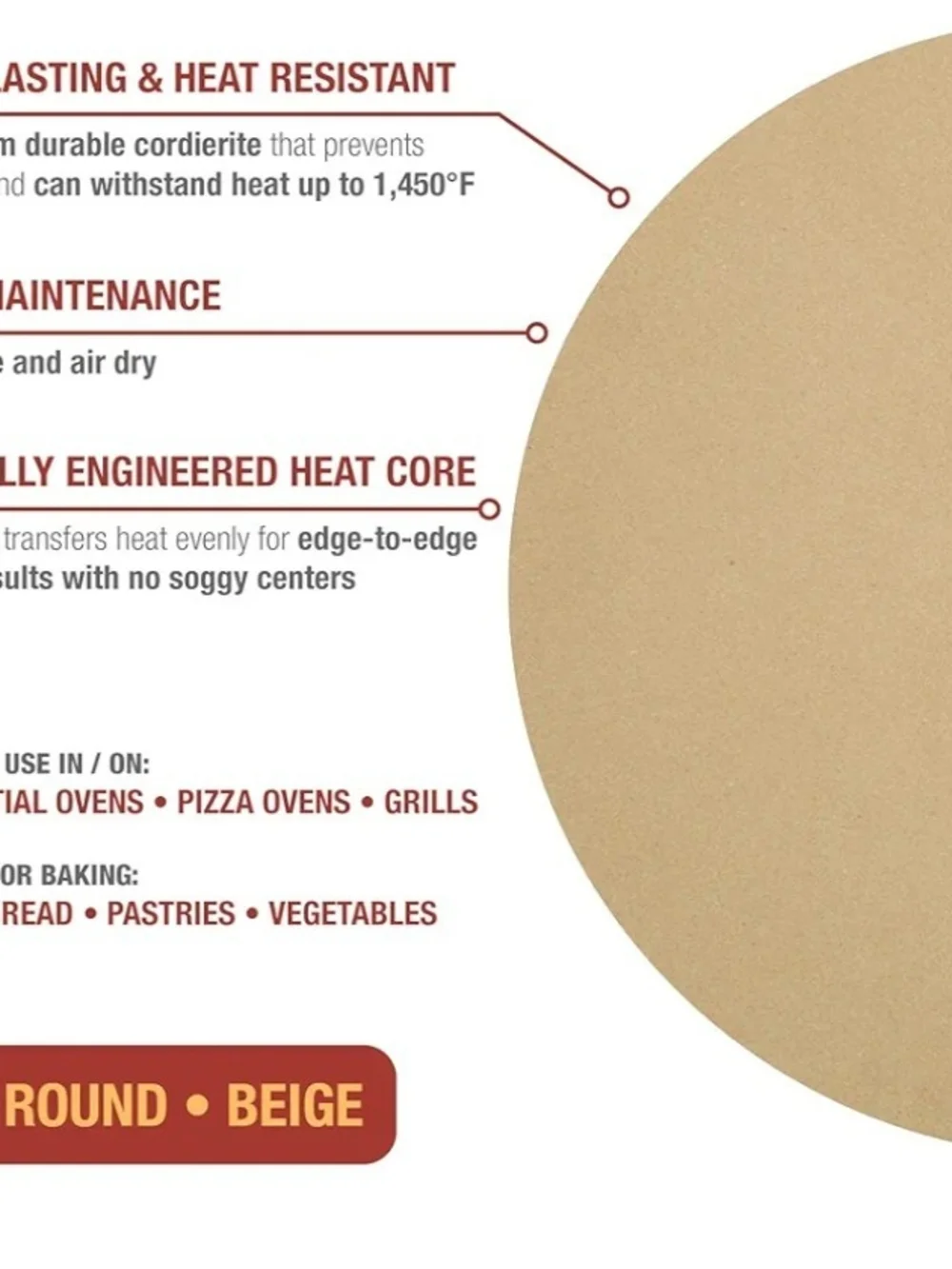 Old Stone Pizza Stone Round 16 Inch Bread Baking Stone New In Box